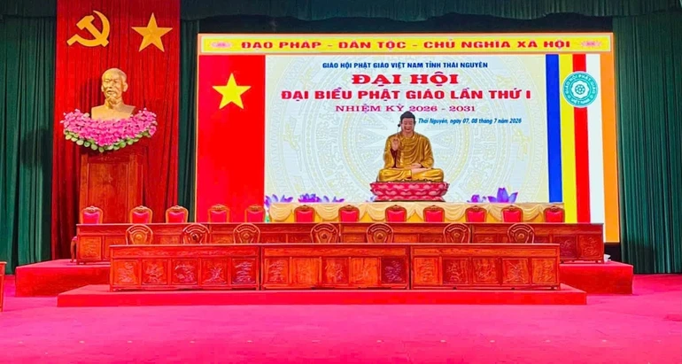 Hội trường Trung tâm Văn hóa Nghệ thuật tỉnh Thái Nguyên - nơi diễn ra Đại hội đại biểu Phật giáo tỉnh lần thứ I, nhiệm kỳ 2026-2031