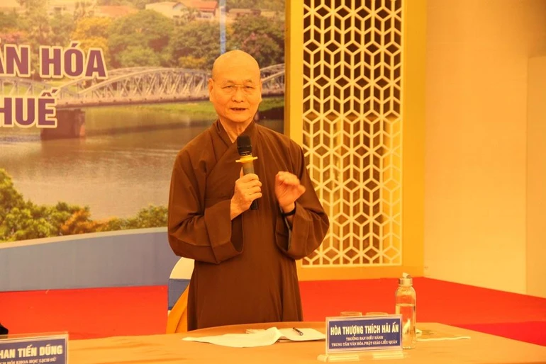 Hòa thượng Thích Hải Ấn, Chủ tọa hội nghị “Tiếp cận nghiên cứu văn hóa Phật giáo trên đất Huế” phát biểu