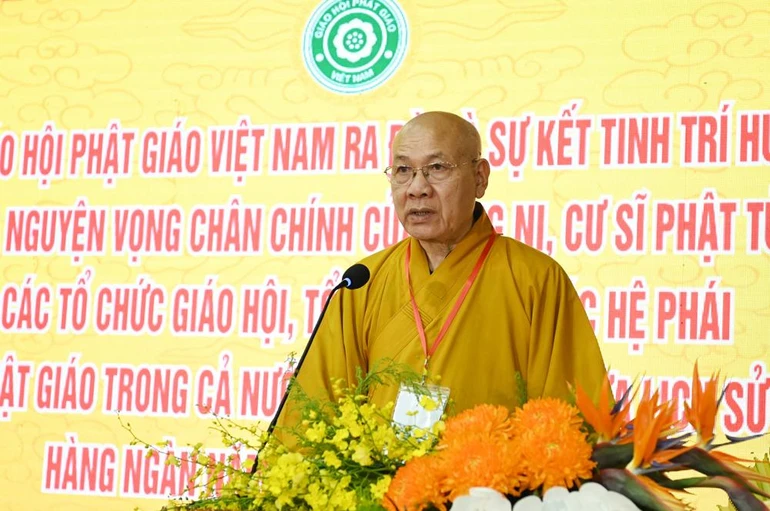 Hòa thượng Thích Quảng Tùng, Phó Chủ tịch Hội đồng Trị sự, được tái suy cử Trưởng ban Trị sự GHPGVN TP.Hải Phòng