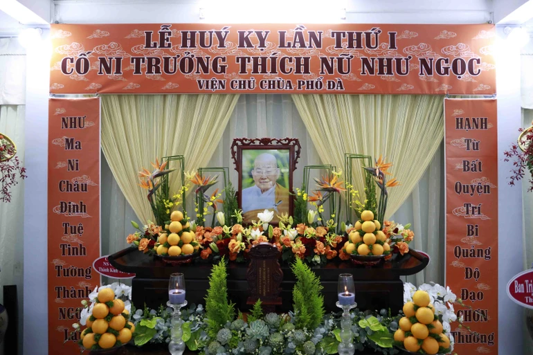 Di ảnh cố Ni trưởng Thích nữ Như Ngọc tôn trí tại chùa Phổ Đà (Q.Bình Thạnh, TP.HCM)