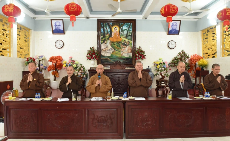 Phiên họp của Ban Trị sự GHPGVN Q.Bình Thạnh diễn ra tại chùa Dược Sư 