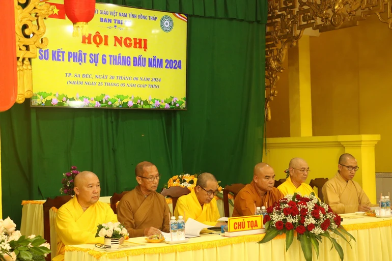 Hội nghị sơ kết Phật sự 6 tháng đầu năm 2024 của Ban Trị sự GHPGVN tỉnh Đồng Tháp được tổ chức tại chùa Bửu Quang (TP.Sa Đéc)