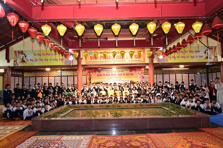 Lưu niệm tại Khóa tu mùa đông - Học kỳ Bụt nhí lần thứ IX do chùa Khánh Vân phối hợp cùng Trường THCS Đa Phúc tổ chức