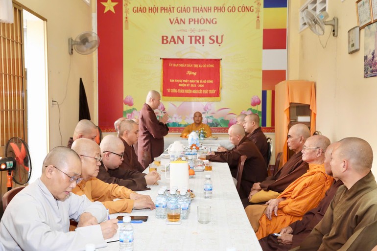Phiên họp của Ban Trị sự GHPGVN TP.Gò Công tại tịnh xá Ngọc Quang