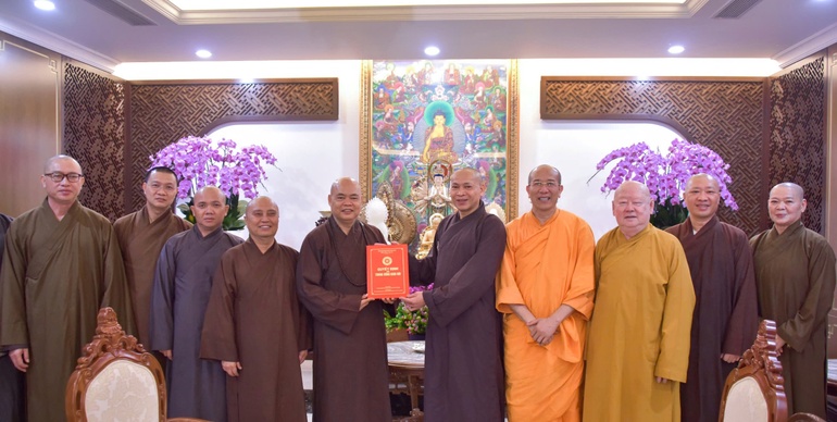 Ban Hậu cần Đại lễ Vesak LHQ 2025 ra mắt ngày 9-3-2025 và họp triển khai công việc - Ảnh: Quảng Đạo/BGN