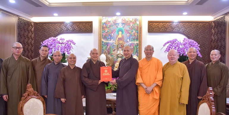 Ban Hậu cần Đại lễ Vesak LHQ 2025 ra mắt ngày 9-3-2025 và họp triển khai công việc - Ảnh: Quảng Đạo/BGN