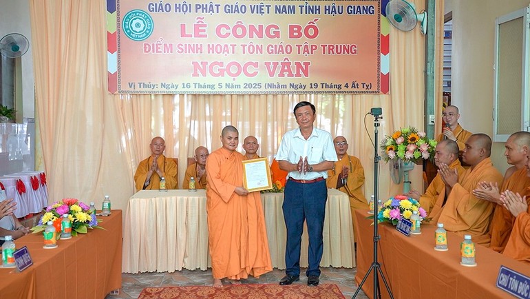 Thành lập điểm sinh hoạt tôn giáo tập trung Ngọc Vân do Sư cô Thích nữ Kính Liên là người đại diện