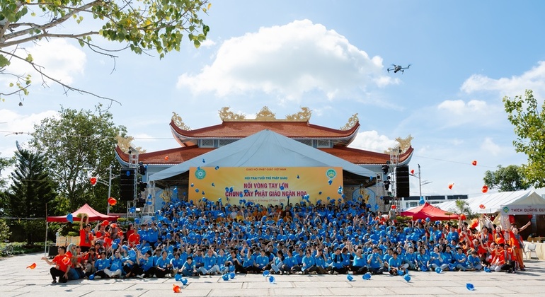 Hội trại Tuổi trẻ Phật giáo (xã Phước Lý, tỉnh Tây Ninh) có gần 800 trại sinh đến từ 10 ngôi chùa trên địa bàn tham gia