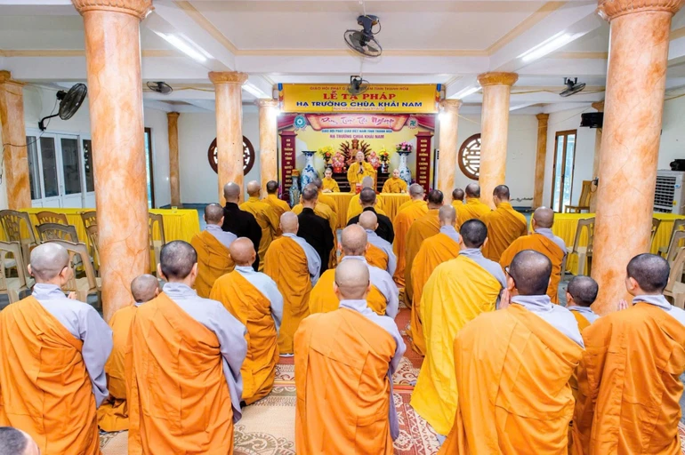 Quang cảnh Lễ tạ pháp khóa An cư kiết hạ Phật lịch 2569 tại trường hạ chùa Khải Nam