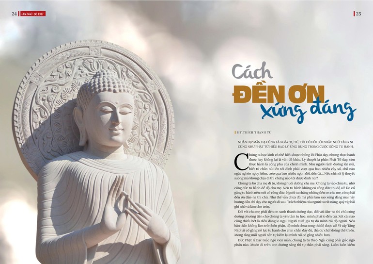 Bài trên Báo Giác Ngộ số đặc biệt Vu lan - Thiết kế: Phòng Mỹ thuật BGN/Tống Viết Diễn