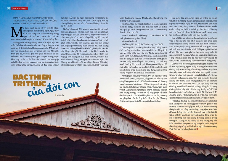 Bài trên Báo Giác Ngộ số đặc biệt Vu lan - Thiết kế: Phòng Mỹ thuật BGN/Tống Viết Diễn