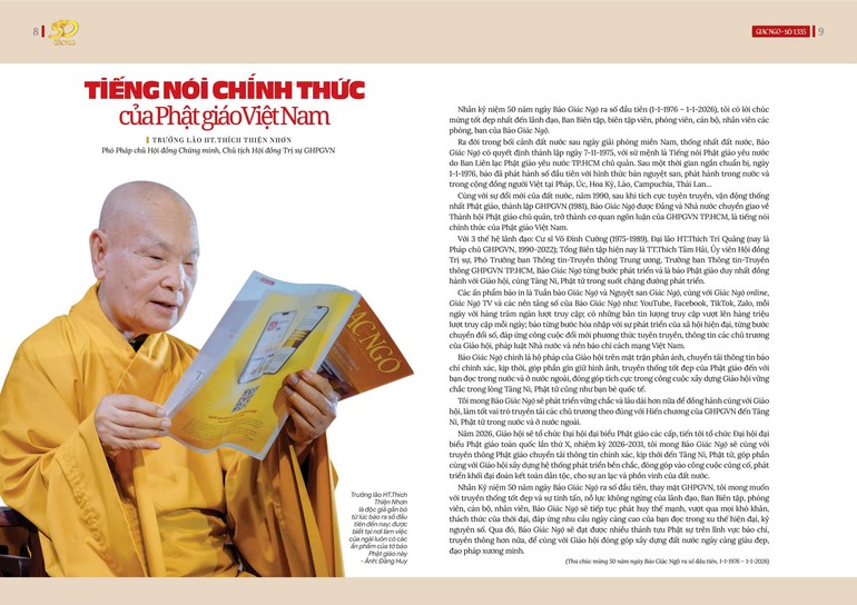 Trưởng lão Hòa thượng Thích Thiện Nhơn: Báo Giác Ngộ là tiếng nói chính thức của Phật giáo Việt Nam