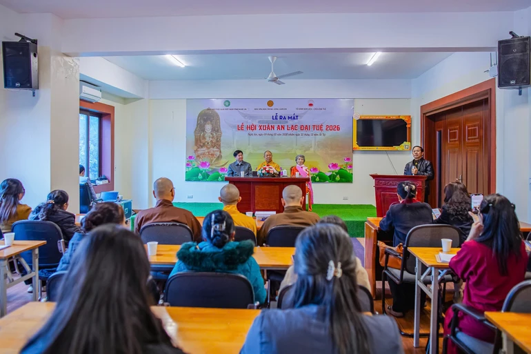 Quang cảnh buổi ra mắt Lễ hội Xuân an lạc Đại Tuệ 2026