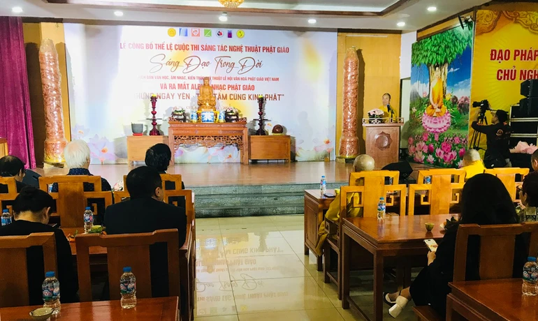 Lễ công bố cuộc thi sáng tác nghệ thuật Phật giáo “Sáng đạo trong đời 2026” diễn ra chiều nay, 13-3, tại chùa Quán Sứ