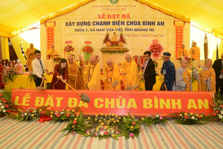 Chính thức động thổ khởi công xây dựng chánh điện chùa Bình An