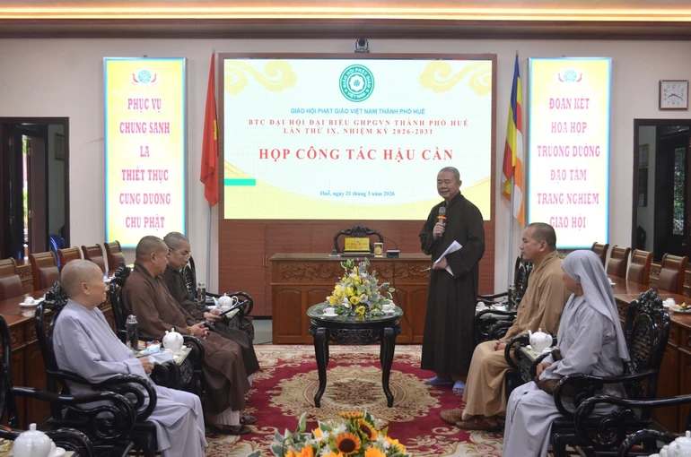 Thượng tọa Thích Thường Chiếu, Trưởng tiểu ban Hậu cần Đại hội đại biểu GHPGVN TP.Huế lần thứ IX, nhiệm kỳ 2026-2031, triển khai công tác chuẩn bị