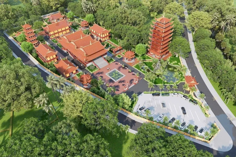 Phối cảnh tổng thể công trình chùa Da