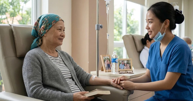 Phát hiện ung thư sớm giúp đơn giản hóa điều trị và nâng cao chất lượng sống - Ảnh minh họa: AI
