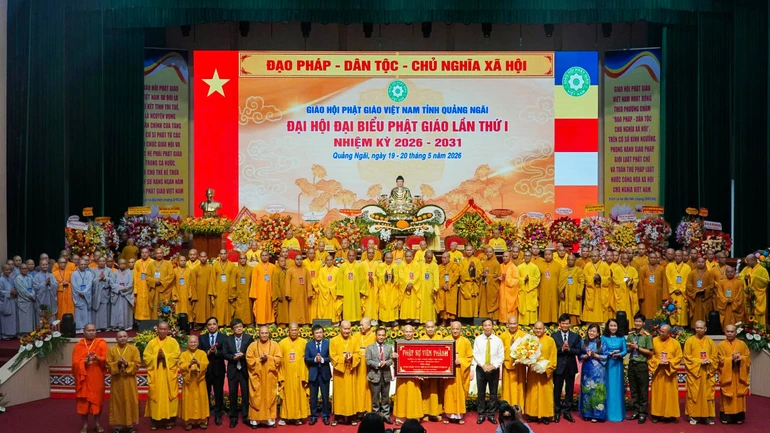 Tân Ban Trị sự GHPGVN tỉnh Quảng Ngãi, nhiệm kỳ 2026-2031 ra mắt đại hội