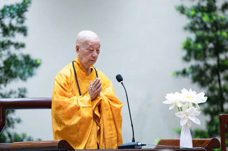 Đức Pháp chủ GHPGVN - Đại lão Hòa thượng Thích Trí Quảng, Viện trưởng Học viện Phật giáo VN tại TP.HCM - Ảnh: Nhân Hòa