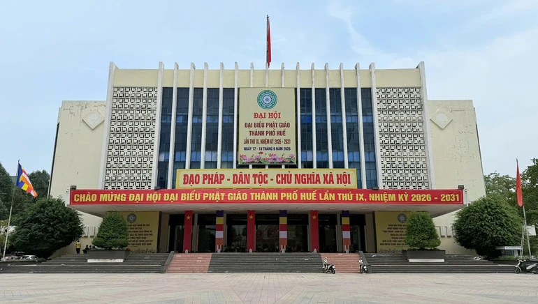Đại hội đại biểu Phật giáo TP.Huế lần thứ IX, nhiệm kỳ 2026-2031 được tổ chức tại Trung tâm Văn hóa - Điện ảnh TP.Huế (41A Hùng Vương, P.Thuận Hóa)