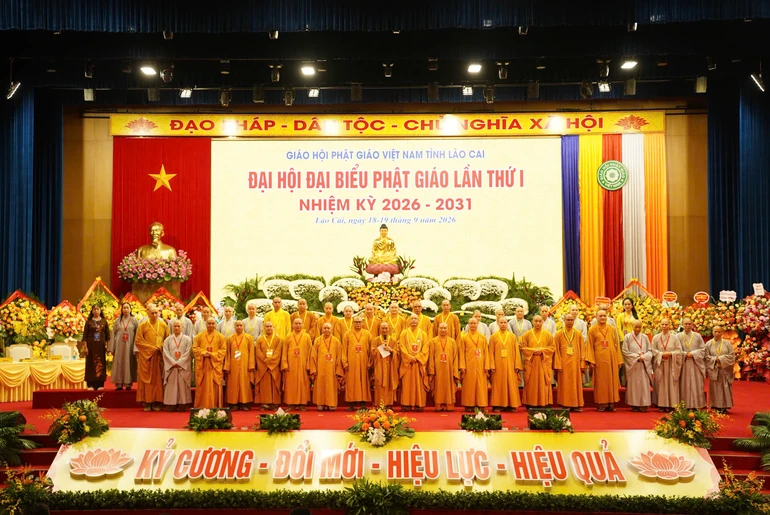 Tân Ban Trị sự GHPGVN tỉnh Lào Cai, nhiệm kỳ 2026-2031 ra mắt đại hội - Ảnh: Phúc Thịnh