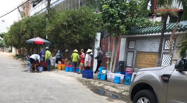 Các hộ kinh doanh chim cá phóng sanh đến cổng (mới) của chùa