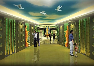 Chính điện của nhà thờ tro cốt “6 sao” ở Singapore