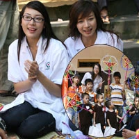 Á hậu Thùy Trang và cựu người mẫu Vy Hạnh vui đùa cùng các em