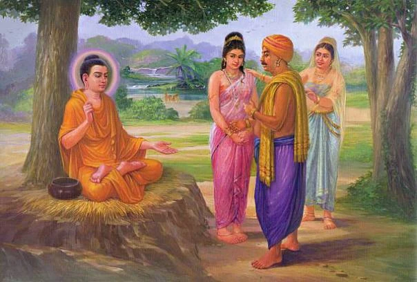 Đức Phật và bình bát - Tranh PG