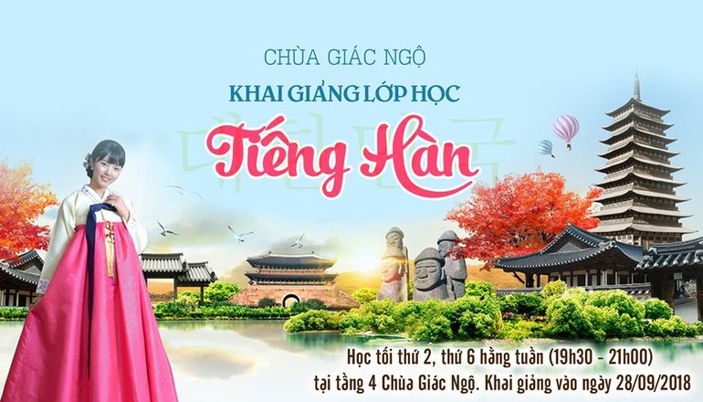 Học tiếng Hàn miễn phí tại chùa Giác Ngộ