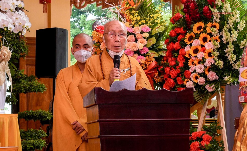 Hòa thượng Thích Tịnh Hạnh, Thành viên Hội đồng Chứng minh, Trưởng Tông môn Thiền Tịnh đạo tràng - Tổ đình Phật Bửu phát biểu khai mạc