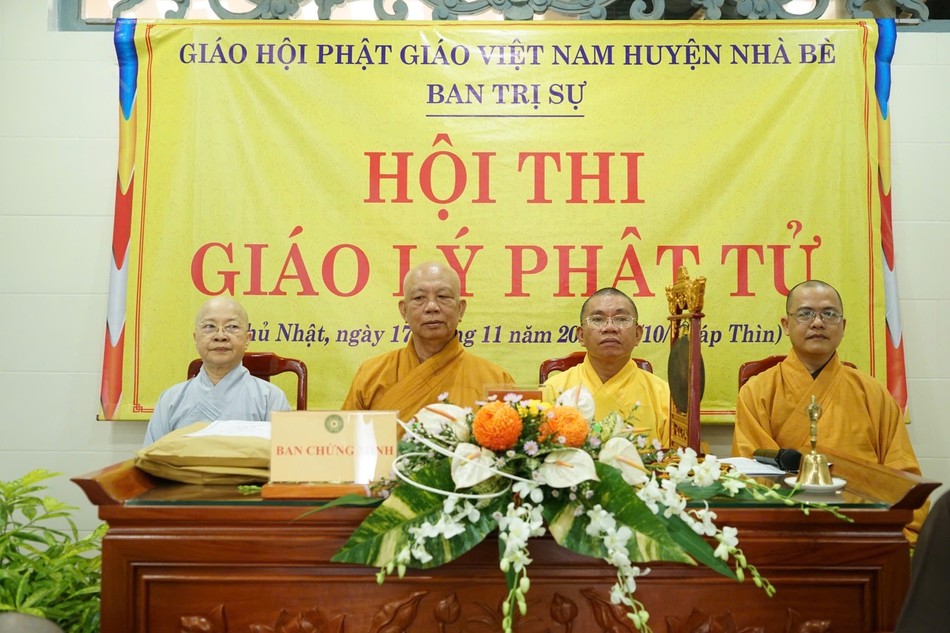 Hội thi giáo lý Phật tử do Ban Trị sự GHPGVN H.Nhà Bè được tổ chức tại chùa Pháp Võ (H.Nhà Bè, TP.HCM) với sự chứng minh, tham dự của Thượng tọa Thích Thiện Từ, Trưởng ban Trị sự Phật giáo huyện và các vị trong Ban Tổ chức Hội thi giáo lý Phật tử do Ban Trị sự GHPGVN H.Nhà Bè được tổ chức tại chùa Pháp Võ (H.Nhà Bè, TP.HCM) với sự chứng minh, tham dự của Thượng tọa Thích Thiện Từ, Trưởng ban Trị sự Phật giáo huyện và các vị trong Ban Tổ chức