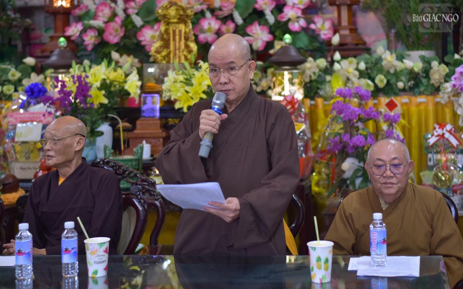 Hòa thượng Thích Tắc Huê, Phó Thường trực Ban Trị sự Phật giáo Q.1 phát biểu Hòa thượng Thích Tắc Huê, Phó Thường trực Ban Trị sự Phật giáo Q.1 phát biểu