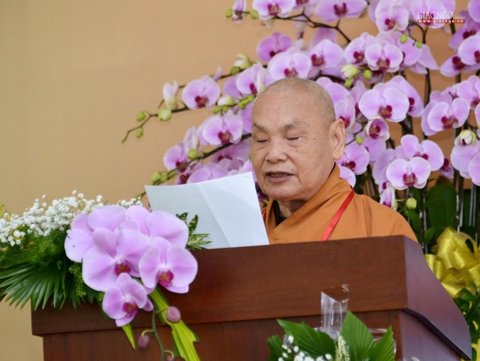 Hòa thượng Thích Thiện Nhơn, Chủ tịch Hội đồng Trị sự GHPGVN phát biểu Hòa thượng Thích Thiện Nhơn, Chủ tịch Hội đồng Trị sự GHPGVN phát biểu