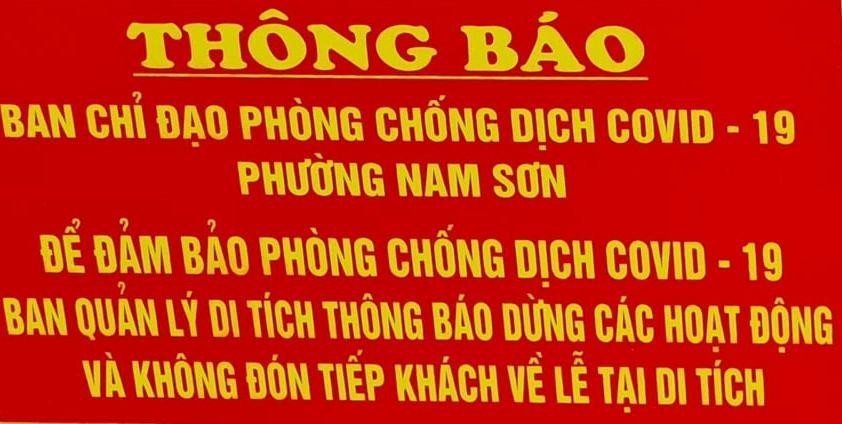 Thông báo của phường Nam Sơn Thông báo của phường Nam Sơn