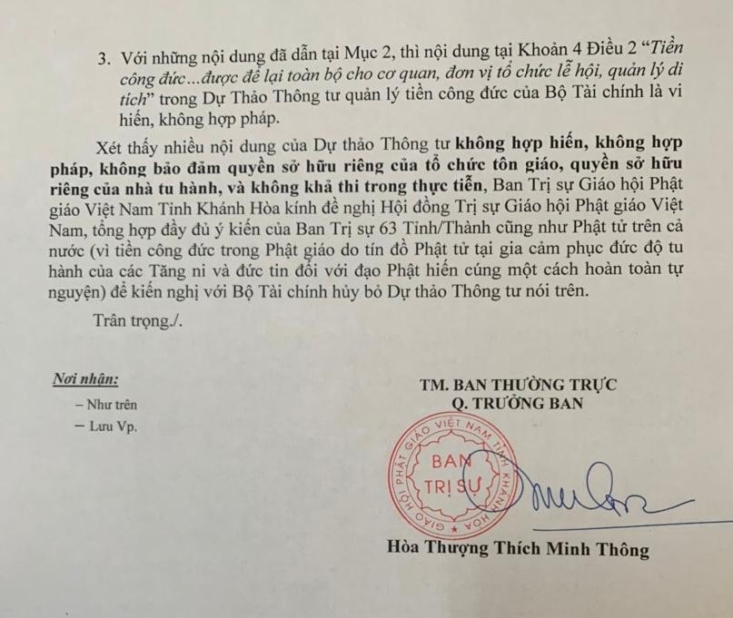 Ảnh bản của công văn được phổ biến trên kênh thông tin của Văn phòng 2 Trung ương GHPGVN Ảnh bản của công văn được phổ biến trên kênh thông tin của Văn phòng 2 Trung ương GHPGVN