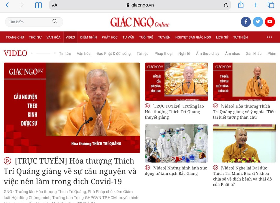 Giao diện Giác Ngộ Online mới tích hợp video - đa phương tiện Giao diện Giác Ngộ Online mới tích hợp video - đa phương tiện