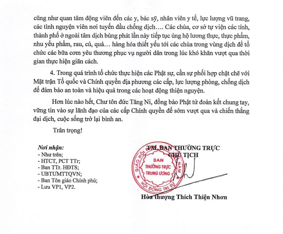 Ảnh bản công văn của Trung ương GHPGVN Ảnh bản công văn của Trung ương GHPGVN
