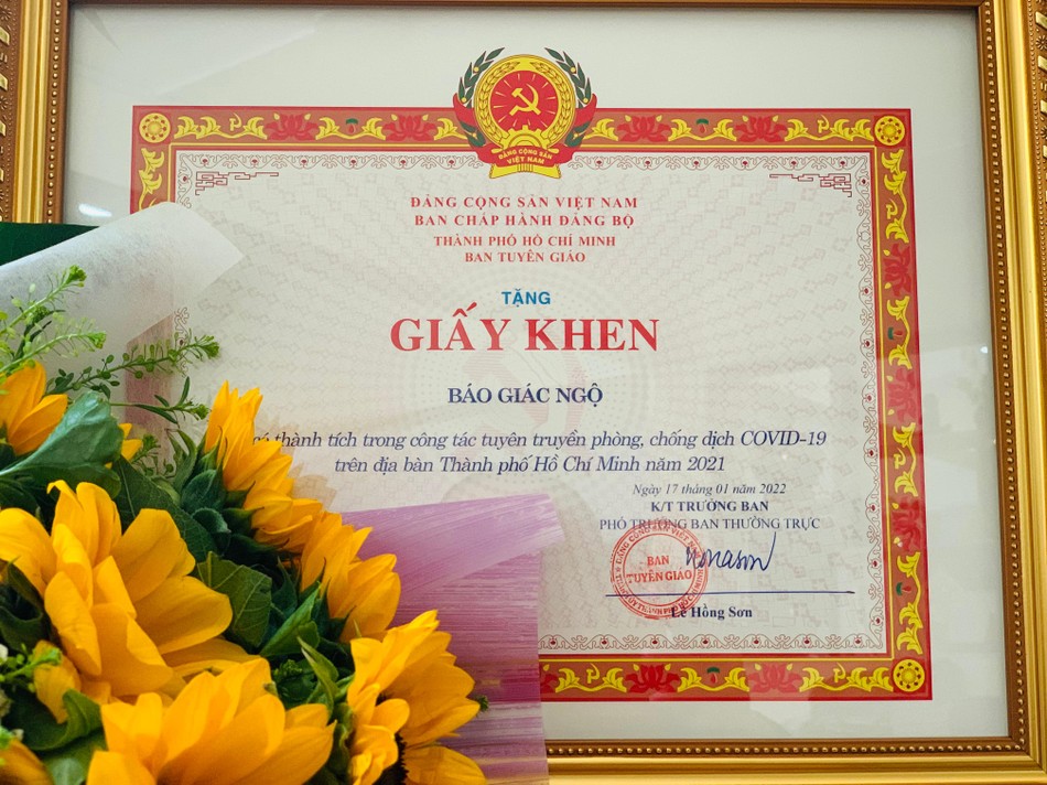 Báo Giác Ngộ là 1 trong 32 cơ quan báo chí, đài truyền hình, truyền thanh và nhà xuất bản, Hội Nhà báo được tuyên dương tại buổi họp mặt