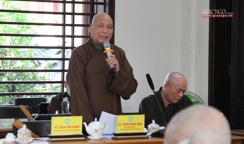 Hòa thượng Thích Phước Minh, Phó ban Trị sự kiêm Trưởng ban Giáo dục Phật giáo phát biểu Hòa thượng Thích Phước Minh, Phó ban Trị sự kiêm Trưởng ban Giáo dục Phật giáo phát biểu