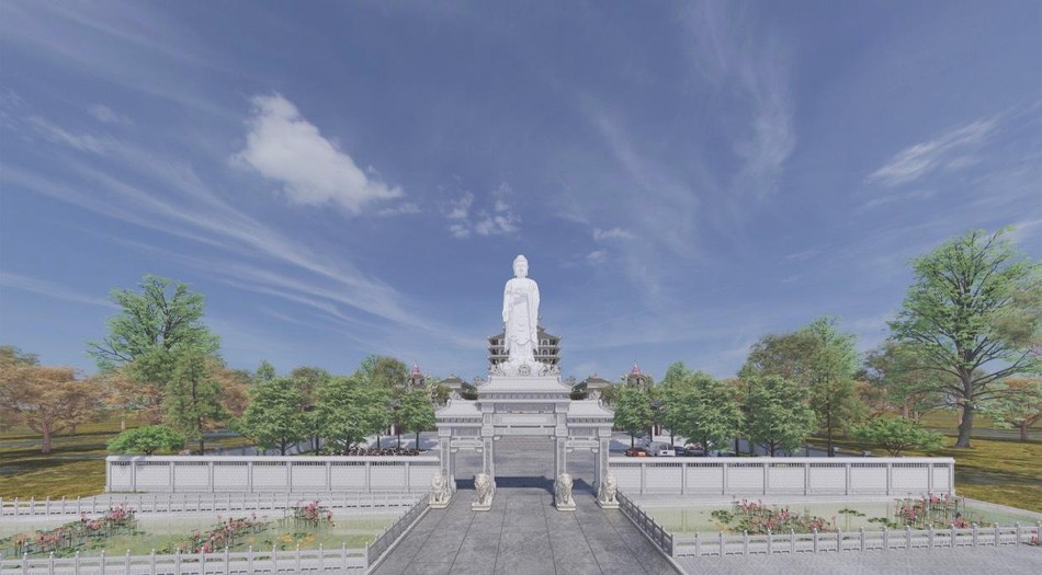 Phác thảo phối cảnh tôn tượng Phật A Di Đà cao 48 mét Phác thảo phối cảnh tôn tượng Phật A Di Đà cao 48 mét