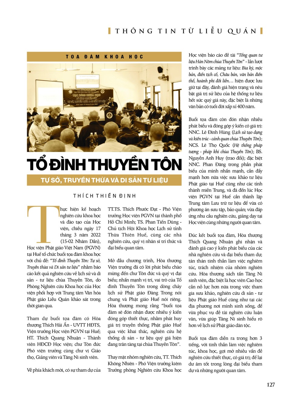 Một vài trang trong giai phẩm Liễu Quán số 26 - Kính mừng Phật đản PL.2566 (2022)