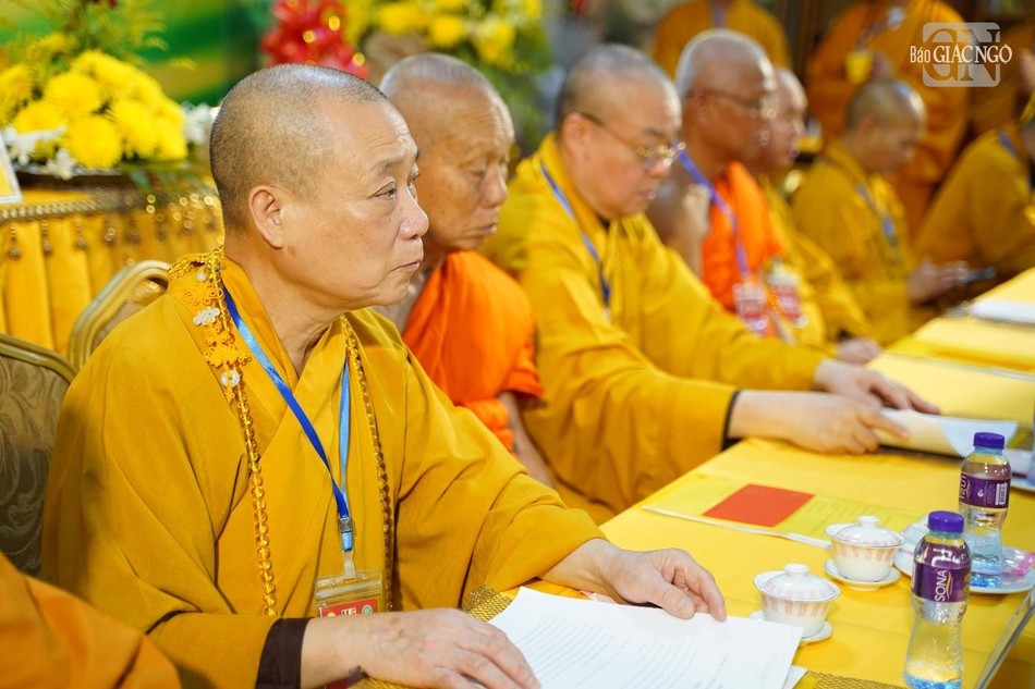 Các vị giáo phẩm lãnh đạo GHPGVN và Phật giáo Lào chứng minh