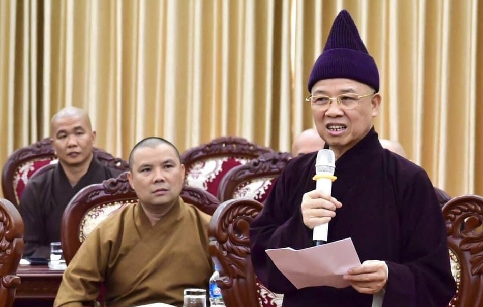 Hoà thượng Thích Thanh Quyết chỉ đạo tại buổi họp - Ảnh: Khuông Việt Hoà thượng Thích Thanh Quyết chỉ đạo tại buổi họp - Ảnh: Khuông Việt