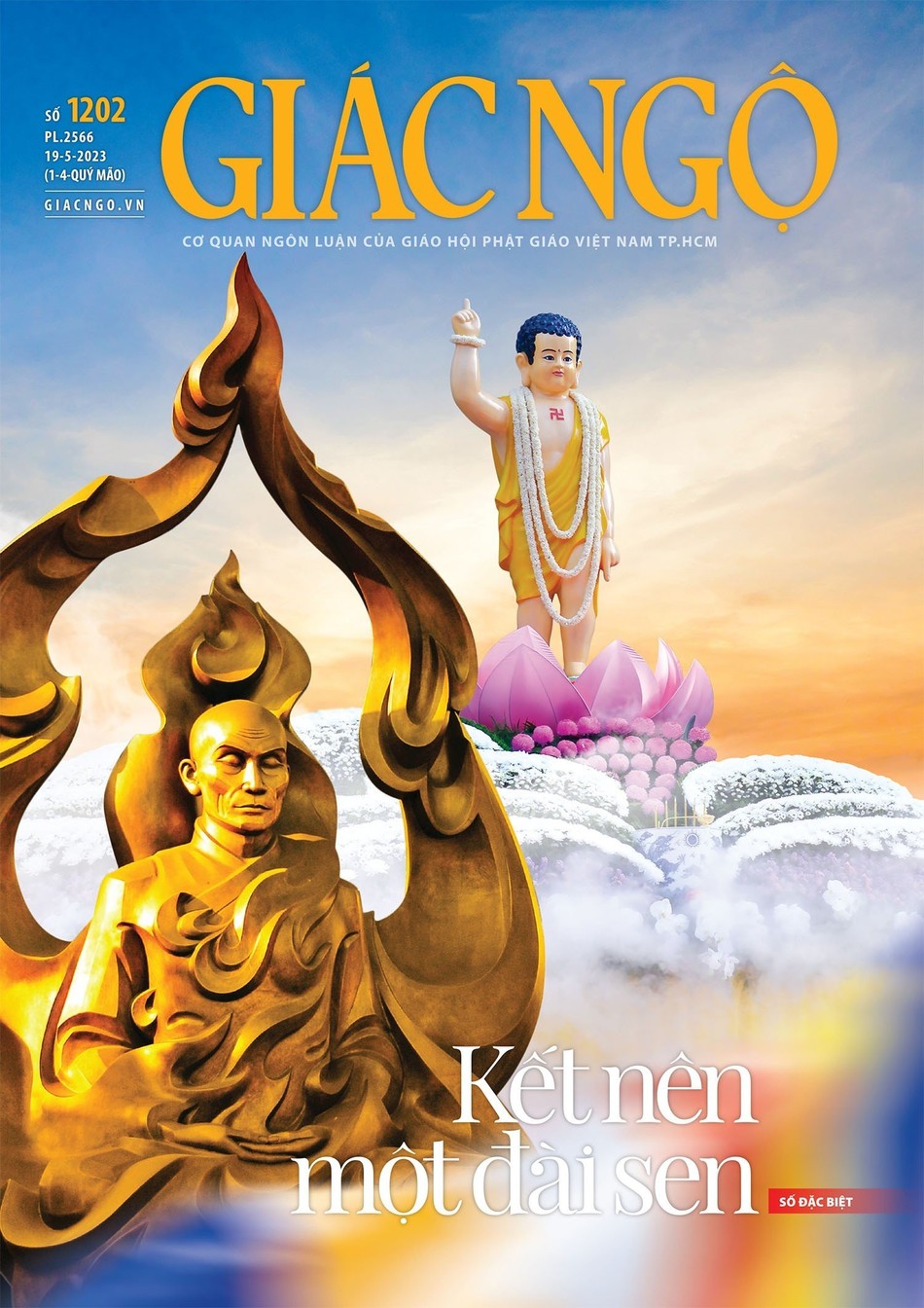 Bìa 1 số đặc biệt Báo Giác Ngộ 1202 - Mỹ thuật: Tống Viết Diễn Bìa 1 số đặc biệt Báo Giác Ngộ 1202 - Mỹ thuật: Tống Viết Diễn