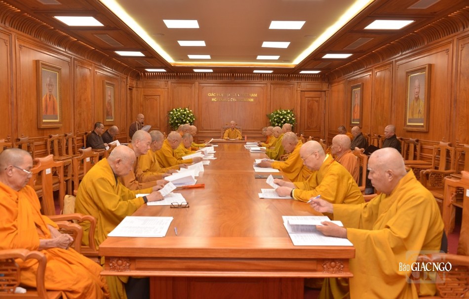 Quang cảnh buổi họp của Ban Thường trực Hội đồng Chứng minh GHPGVN sáng 2-4-2024 Quang cảnh buổi họp của Ban Thường trực Hội đồng Chứng minh GHPGVN sáng 2-4-2024