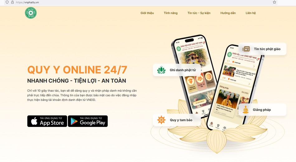 Website Hệ thống Quản trị Dữ liệu Tăng Ni, Phật tử VNPhattu.vn do Bộ Công an và GHPGVN sản suất - Ảnh chụp màn hình Website Hệ thống Quản trị Dữ liệu Tăng Ni, Phật tử VNPhattu.vn do Bộ Công an và GHPGVN sản suất - Ảnh chụp màn hình