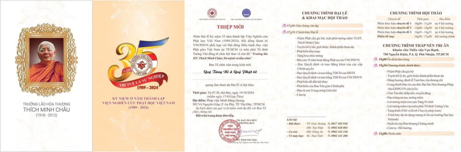 Thư mời được phổ biến trên mạng xã hội về Hội thảo và Lễ tưởng niệm Trưởng lão Hòa thượng Thích Minh Châu nhân Kỷ niệm 35 năm ngày thành lập Viện Nghiên cứu Phật học VN Thư mời được phổ biến trên mạng xã hội về Hội thảo và Lễ tưởng niệm Trưởng lão Hòa thượng Thích Minh Châu nhân Kỷ niệm 35 năm ngày thành lập Viện Nghiên cứu Phật học VN