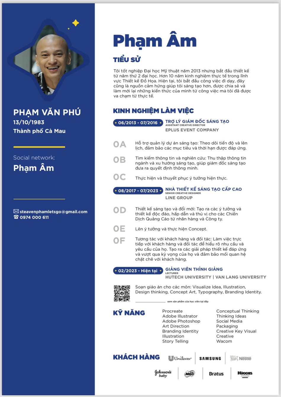 Nhà thiết kế Phạm Âm, giảng viên mỹ thuật thiết kế sẽ tham gia giảng dạy